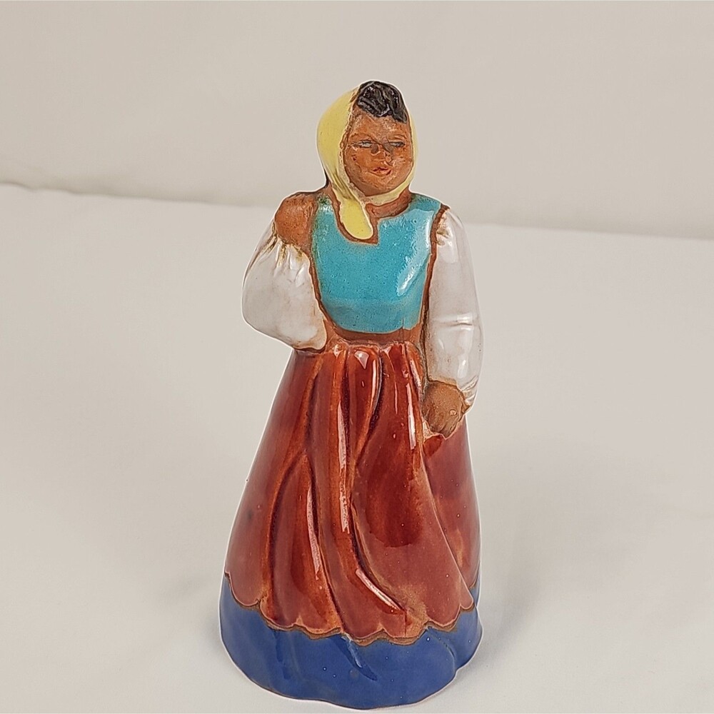 Vintage “Rosita” Hand Painted Ceramic Woman Figurine Folk Art Signed Marion